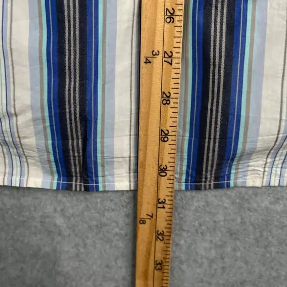 Tommy Bahama Shirt XL Blue Striped Silk Blend Casual Button Up Long Sleeve Men - Picture 8 of 11